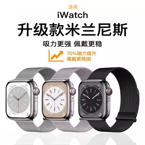 匠戴适用苹果金属米兰磁吸表带