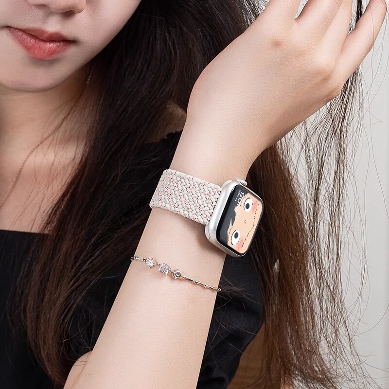 匠戴适用iwatch手表弹力编织表带图片