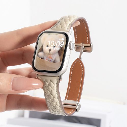 匠戴适用iWatch菱格方扣真皮表带