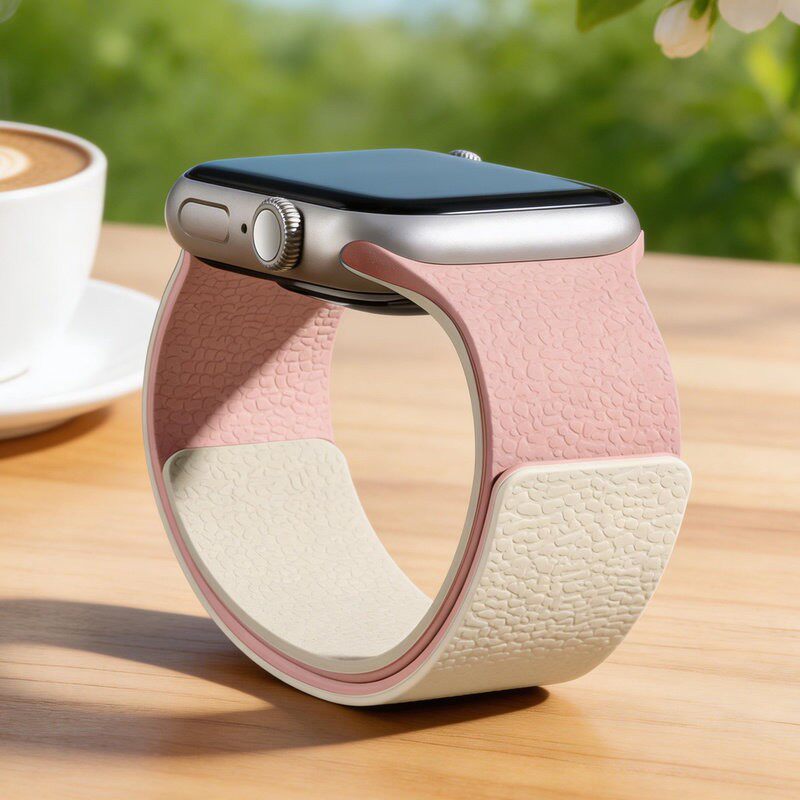 匠戴适用iwatch11表带苹果S10手表applewatch9新款拼色荔枝纹创意S8硅胶磁吸春夏se3男女款运动Ultra智能高级