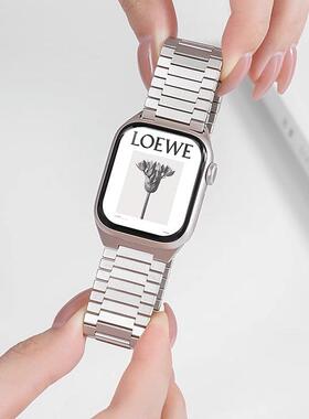 适用iwatch11苹果S11手表applewatch10表带S10金属磁吸S9钢SE3高级11男女S8夏7代透气s6新款5运动个性10智能