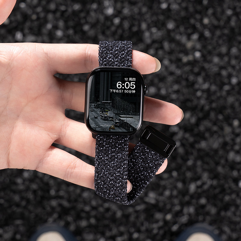 匠戴适用iwatch表带磁吸尼龙编织