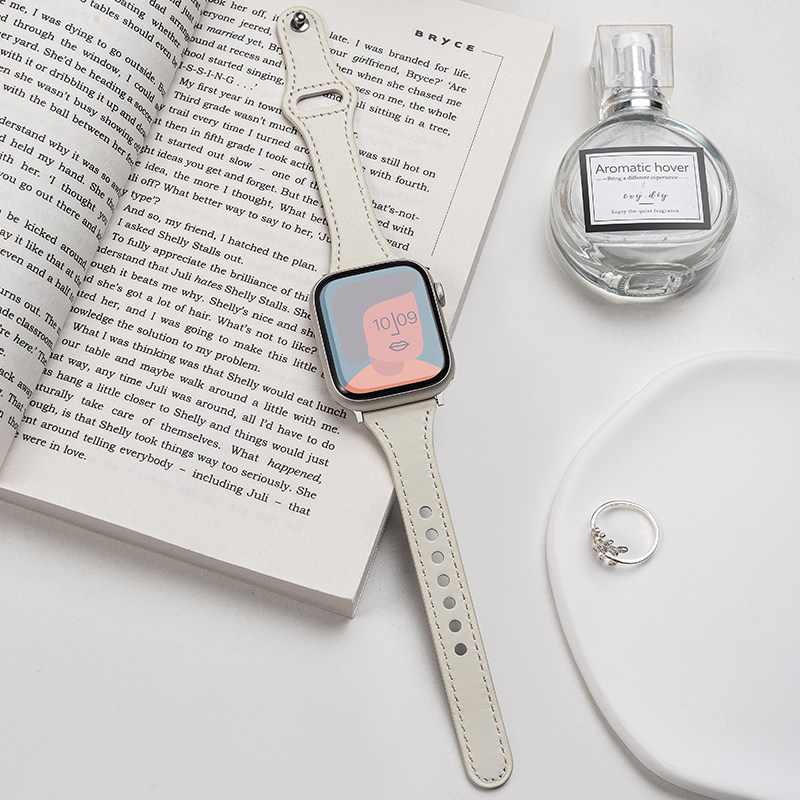 【李佳琦超级年货家装潮电节】适用iwatch11表带苹果S11手表applewatch10皮质S10小众S9高级SE女S8代智能新款