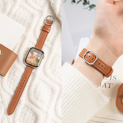 适用iwatch8表带applewatch9苹果S9手表S8真皮S10新款10小蛮腰S7夏季7个性SE小众S6女生高级可爱运动小众新年