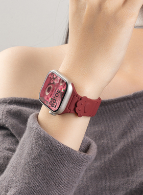 【原创猫爪工装】匠戴适用iwatch11表带苹果S11手表applewatch猫爪S10小蛮腰硅胶磁吸SE新款女S9秋冬运动智能