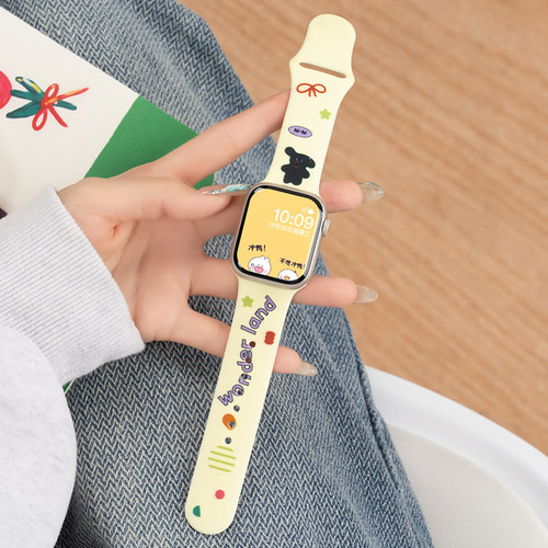 匠戴适用iWatch印花硅胶反扣表带
