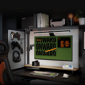 松能倒挂显示器支架上下双萤幕便捷电脑桌面宿舍悬吊式 天花板升降