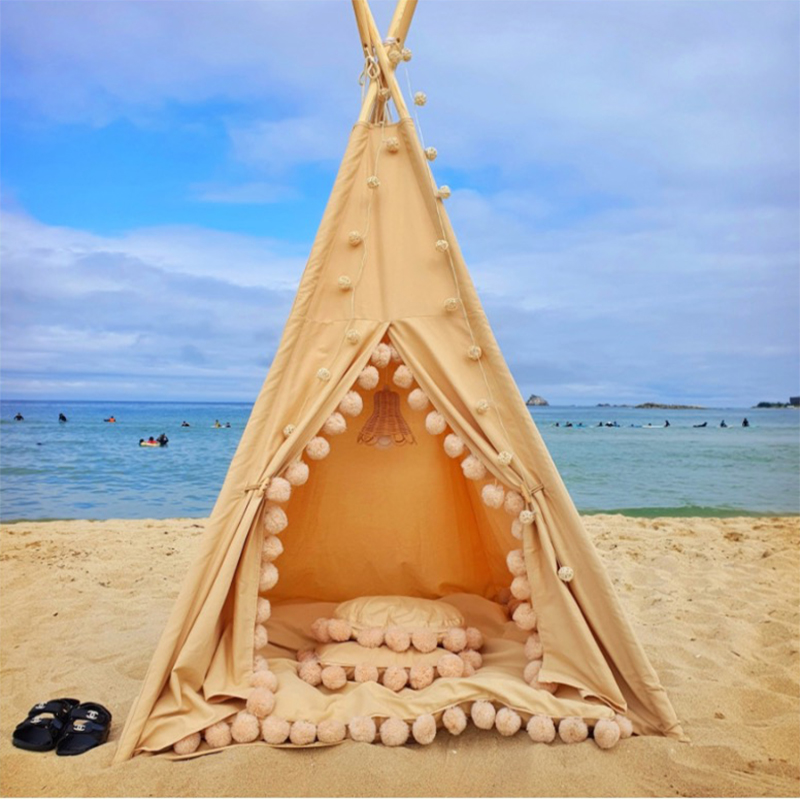 儿童帐篷室内女孩男孩印第安棉布帐篷户外公主玩具屋家用游戏屋