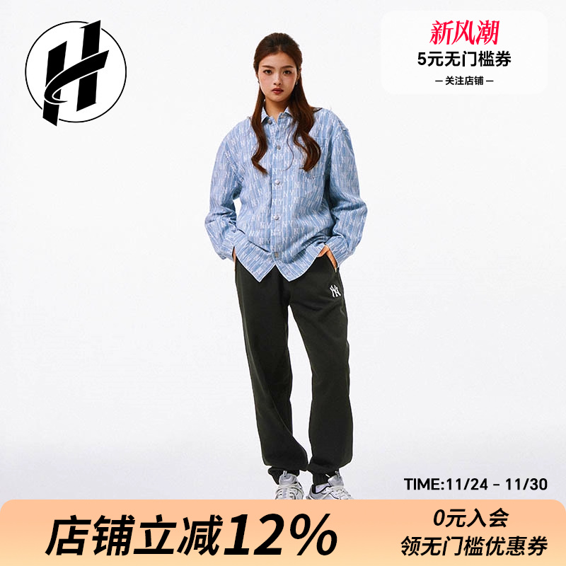 长裤MLB印花运动生活宽松男女