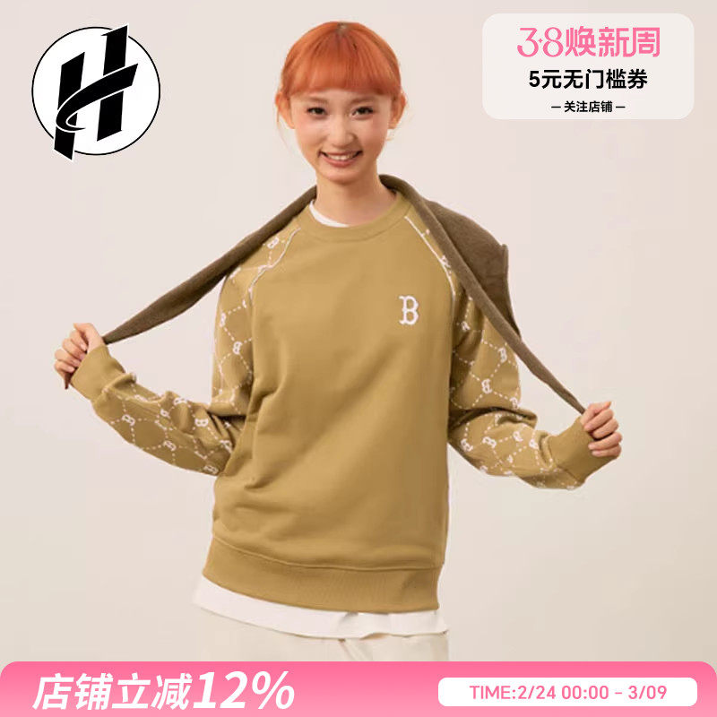 MLB MONOGRAM老花系列钻石老花早秋长袖时尚宽松卫衣男女同款情侣