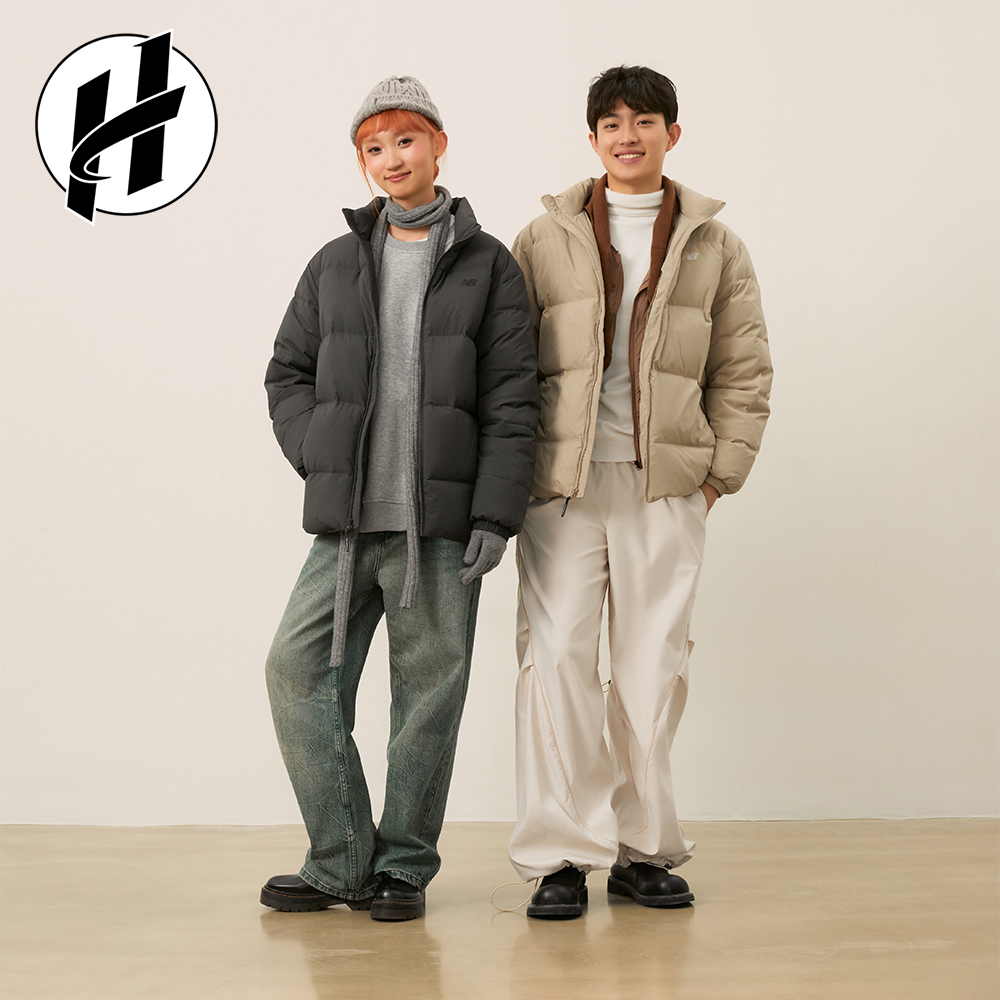 New Balance/NB羽绒服运动男纯色新款无帽女鸭绒外套AMJ44302