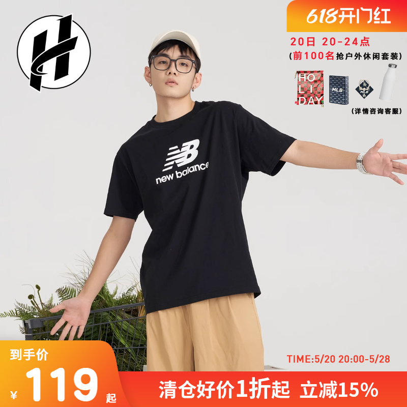 NEW BALANCE/NB新款T恤运动休闲短袖圆领印花男女AMT315