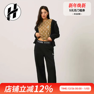 情侣款 男女同款 运动裤 MLB老花系列宽松休闲舒适纯色松紧腰休闲裤