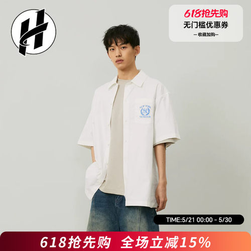 MLB短袖衬衫男女同款牛仔