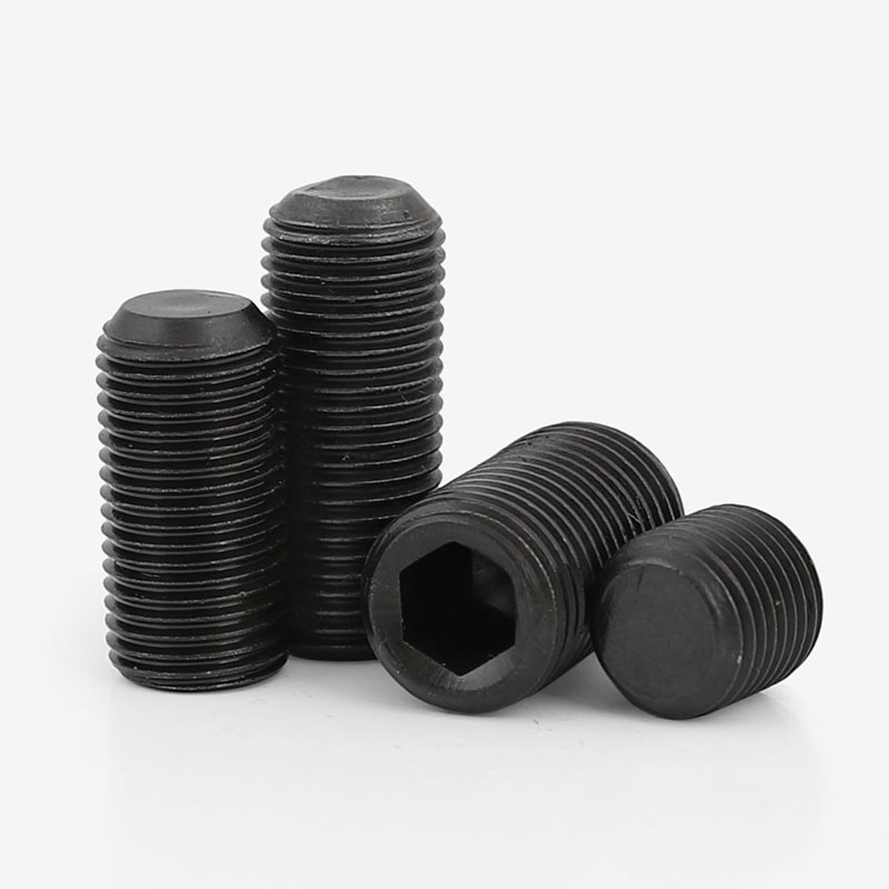 12.9级平端紧定 高强度 高温淬火加硬 发黑