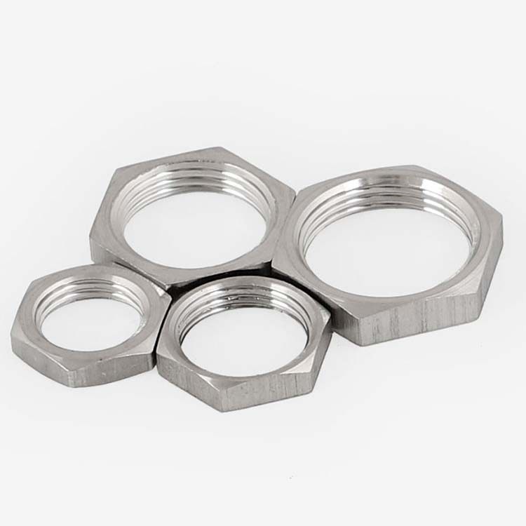 304不锈钢防松根母薄螺母六角锁母螺帽锁紧并帽m8m10m12m14-m63mm
