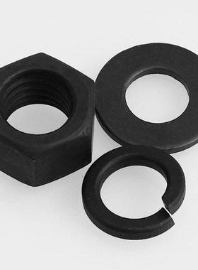 达克罗黑色10级法兰螺母8级防松六角螺母平弹垫片M4M5M6M8M10M12