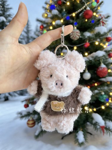 jellycat圣诞挂件卷毛小熊衣服可爱毛衣送朋友礼物钥匙扣玩偶衣服