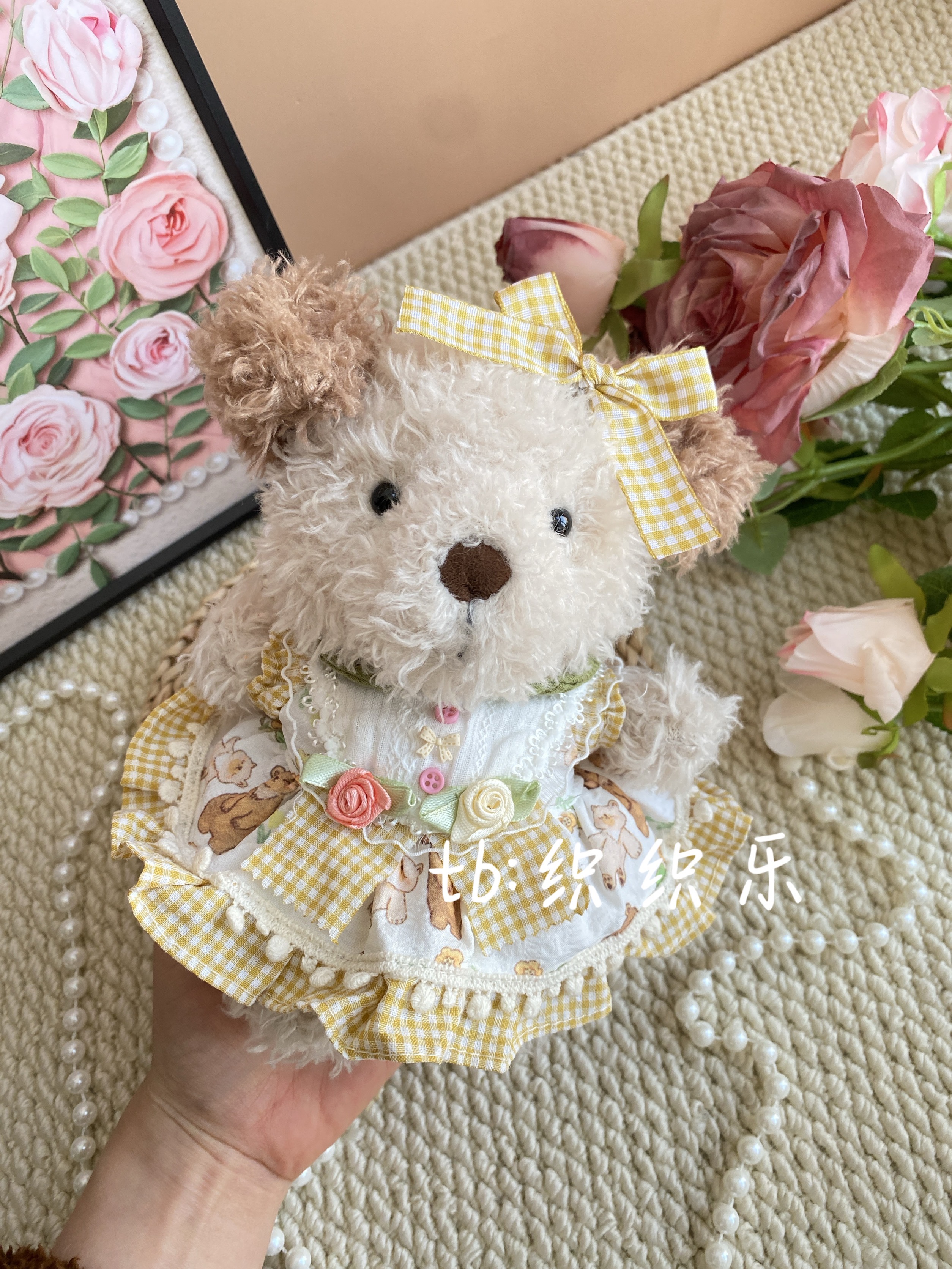 jellycat18cm潦草小狗娃衣可爱玫瑰裙子套装little系列送朋友礼物