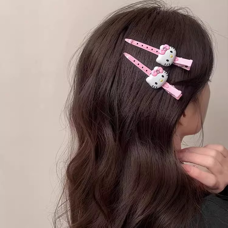 2025新款粉色kitty猫发夹女侧边夹洗脸化妆发卡鸭嘴夹碎发刘海夹