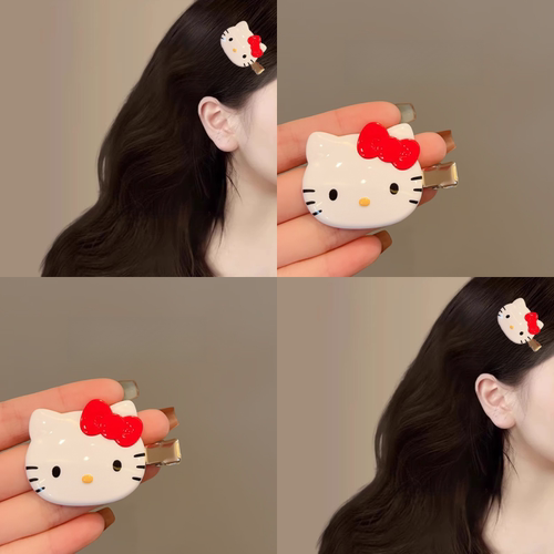 红色kitty发夹女2025新款热门发饰少女心侧边夹子碎发刘海夹bb夹