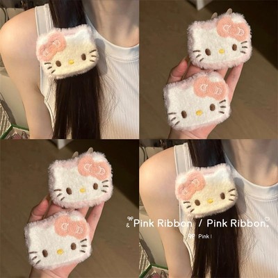 甜美kitty猫毛绒绒发帖刘海贴女可爱卡通无痕发夹刘海夹侧边头饰