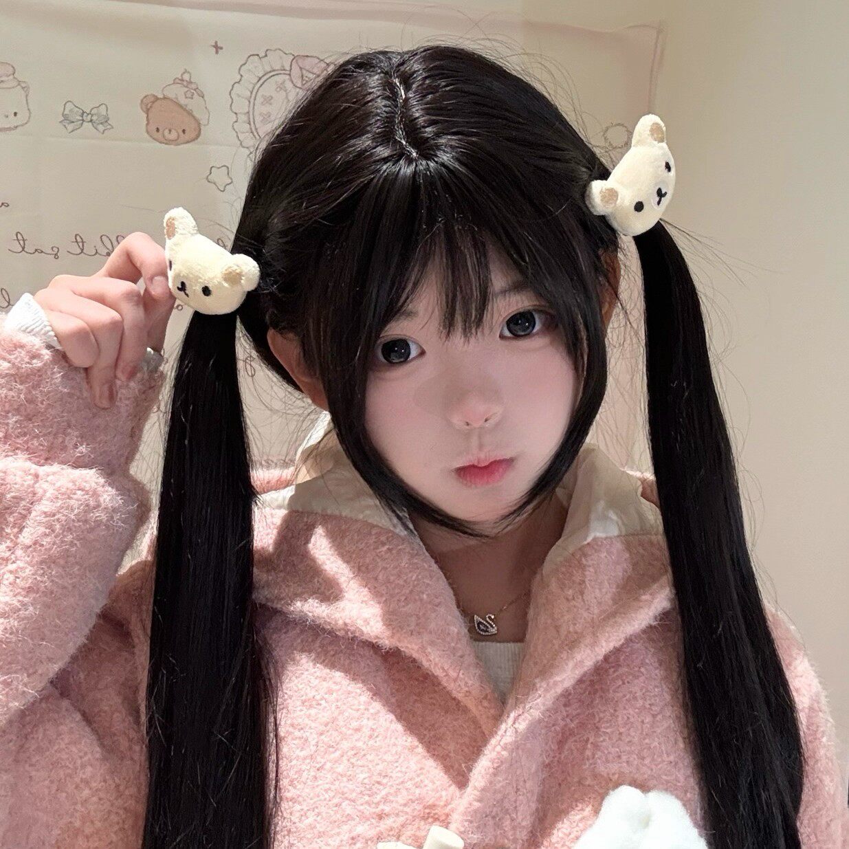 可爱卡通轻松熊发圈女双马尾日系少女发绳扎发皮筋头绳甜妹发饰图片