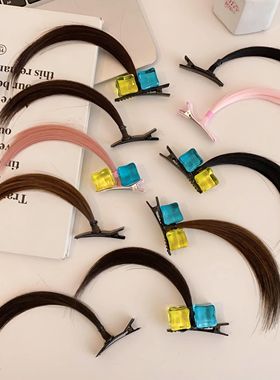 搞怪呆毛浏海发夹女cos动漫角色扮演鸭嘴夹冰块假发侧边夹子发饰