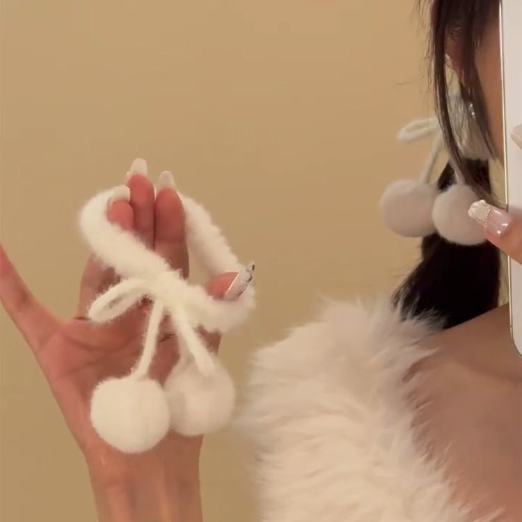 秋冬白色毛绒发绳女甜美可爱少女毛球发圈jk发饰日系双马尾头绳,饰品/流行首饰/时尚饰品新,发饰,淘宝优惠券,粉丝福利购,淘宝优惠卷