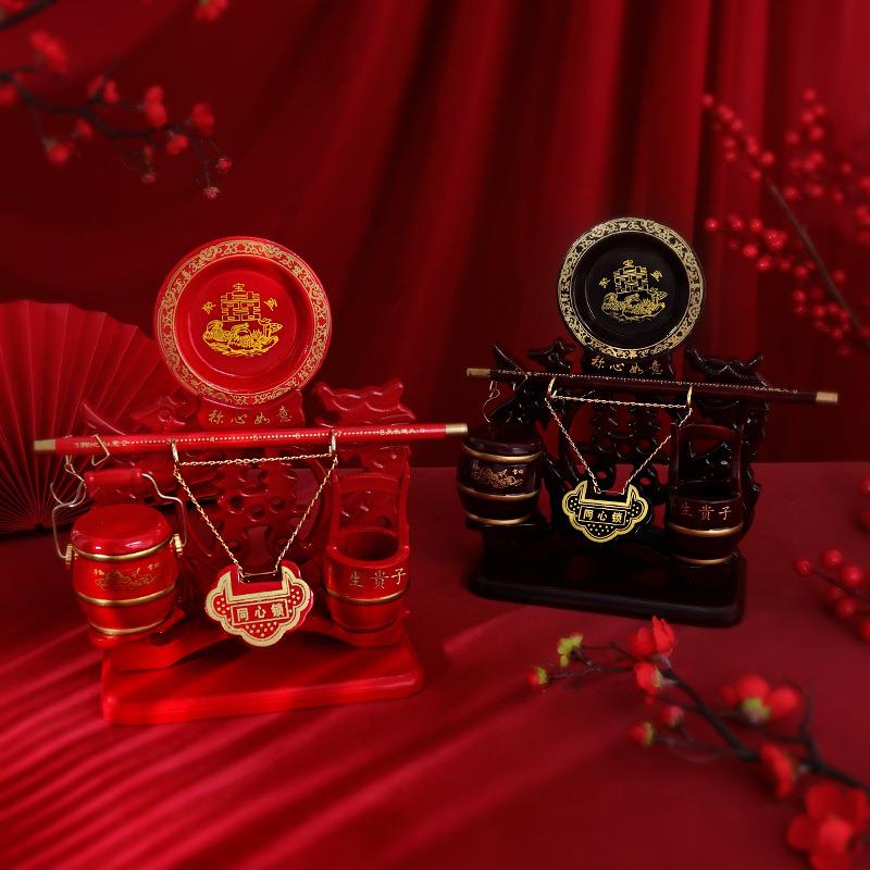 大号子孙桶木质同心锁子孙桶称心如意 新娘陪嫁结婚婚庆用品