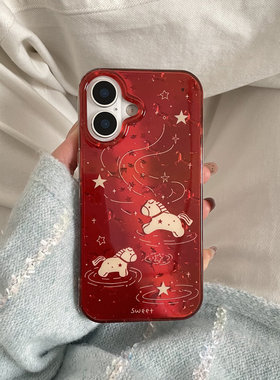 红色星星小马适用于苹果IPHONE17PROMAX手机壳16pm新款15超火14不会撞壳可爱防摔硅胶超好看巨漂亮外壳