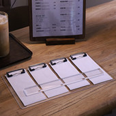 小票纸夹板多功能收银纸板夹菜单夹结账清单票据夹桌面收纳压条餐