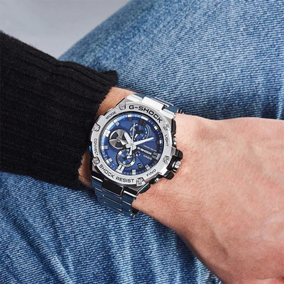 Casio卡西欧钢铁之心蓝盘独角兽