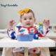 Tiny Twinkle宝宝吃饭罩衣防水防脏超薄婴童幼儿园围兜辅食反穿衣