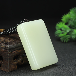 和田玉平安无事牌手把件天然玉石黄口料平安牌把玩件手玩件男女款