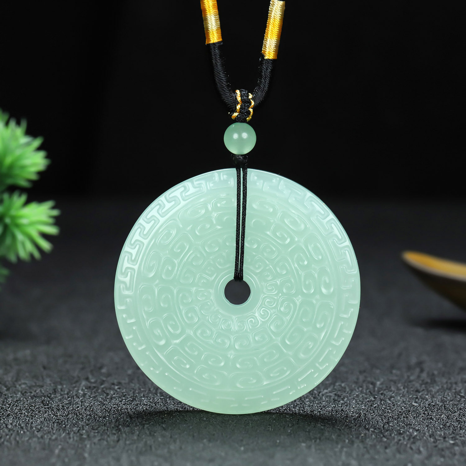 和田玉仿古纹玉璧吊坠玉和氏璧