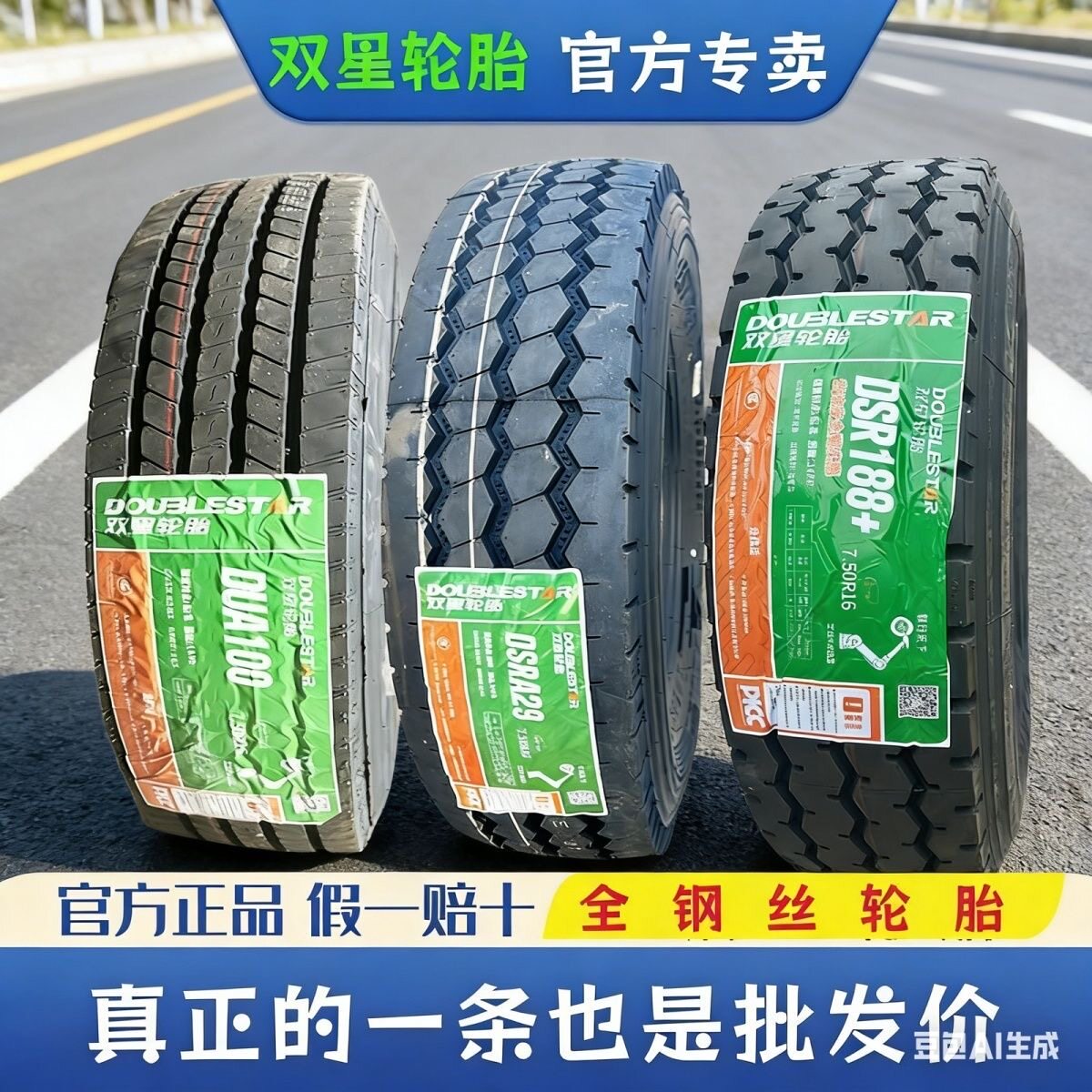 双星轻卡货车650 700 750 825r16 825r20 900r20全钢丝轮胎真空