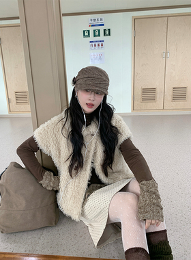 MOWENTI文文婷 法式设计感拼接长袖针织衫2025秋小众收腰拼色上衣