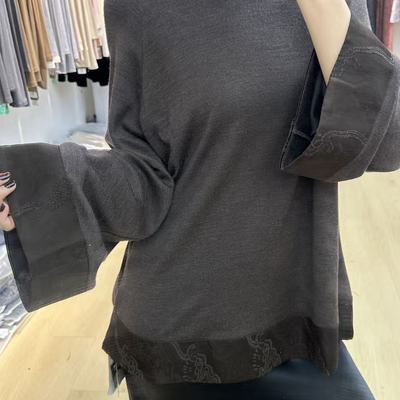 【彤姐原创】CY26305极简长袖圆领气质羊毛上衣