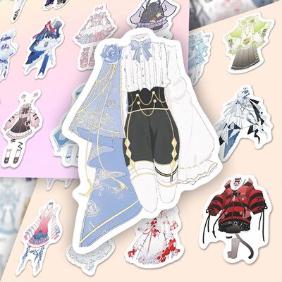 卡通oc服饰贴纸创意oc绘画素材