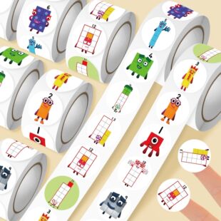 1500贴数字积木卷卷贴创意卡通儿童启蒙早教可爱笔记手账桌面贴画