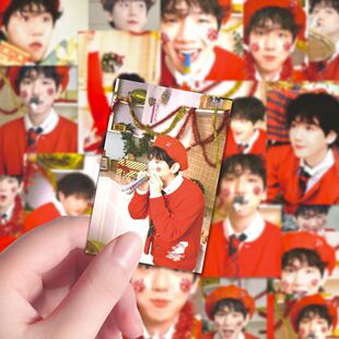 108张exo边伯贤韩国爱豆圣诞节小红帽贴纸高颜值帅哥装饰手账防水