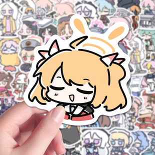 Q版蔚蓝档案贴纸可爱小鸟游星野空崎日奈小鼻嘎周边diy手机壳贴画