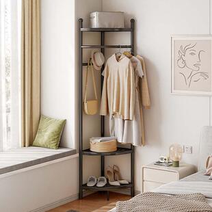 落地式转角衣帽架落地卧室墙角衣架拐角三角区不占空间的挂衣架