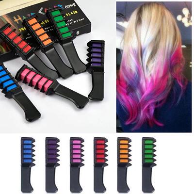 6pcs tant hair chalk comb shimmer temporary hair dye hair