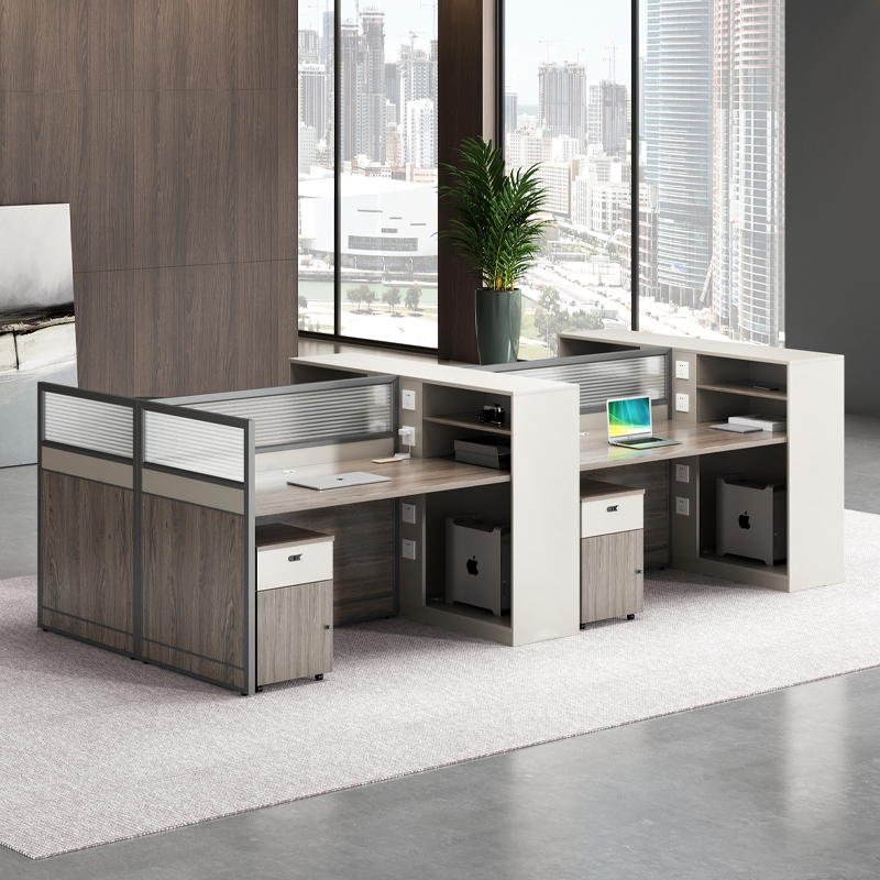 职员办公桌椅组合简约现代员工位两四4人位6卡座办公室创意电脑桌