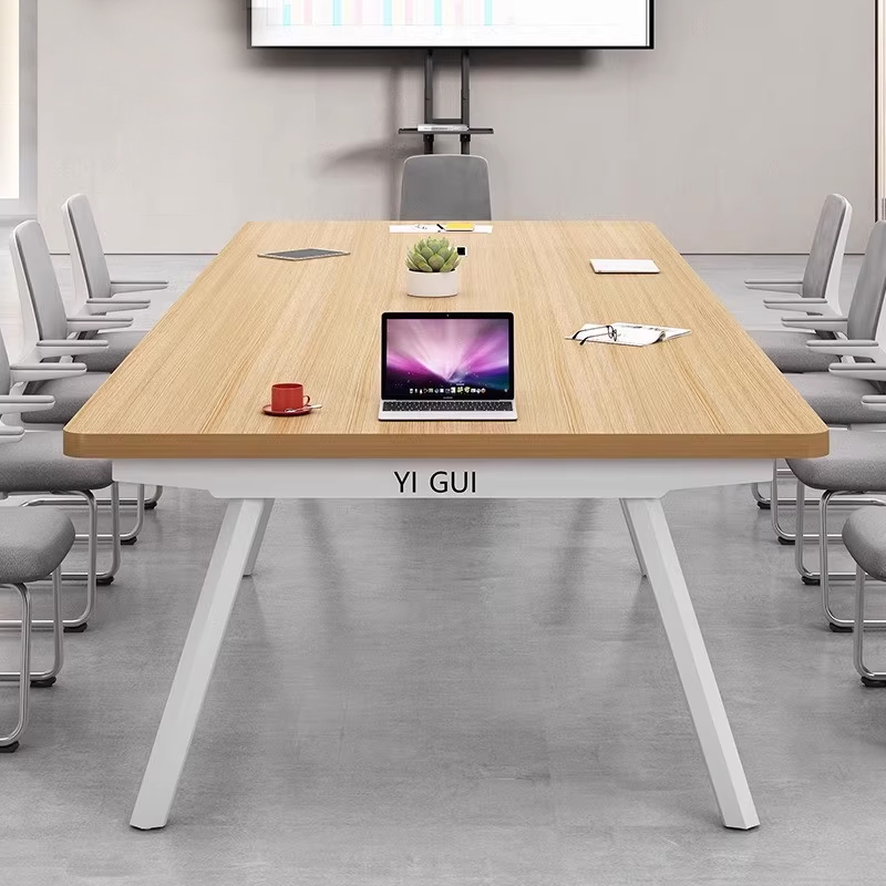会议桌长简约现代椅组合工