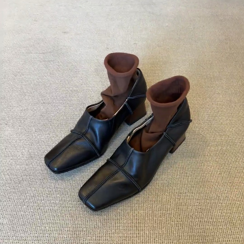 复古法式小众软皮玛丽珍2026新款早春方头粗跟深口不累脚单鞋女潮,女鞋,玛丽珍鞋,淘宝优惠券,粉丝福利购,淘宝优惠卷