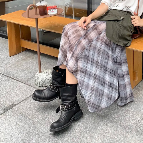美拉德复古短筒机车靴2026新款