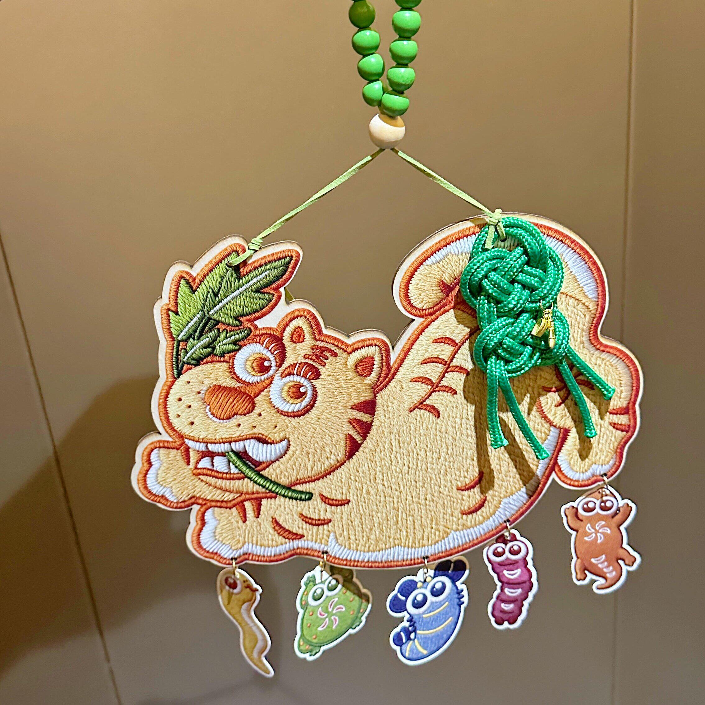 装饰挂件木质艾虎五毒端午节挂件手工编绳入户门挂客厅节日伴手礼